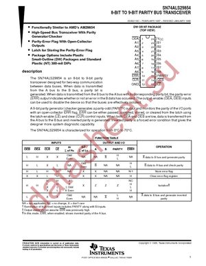 SN74ALS29854DWRE4 datasheet  